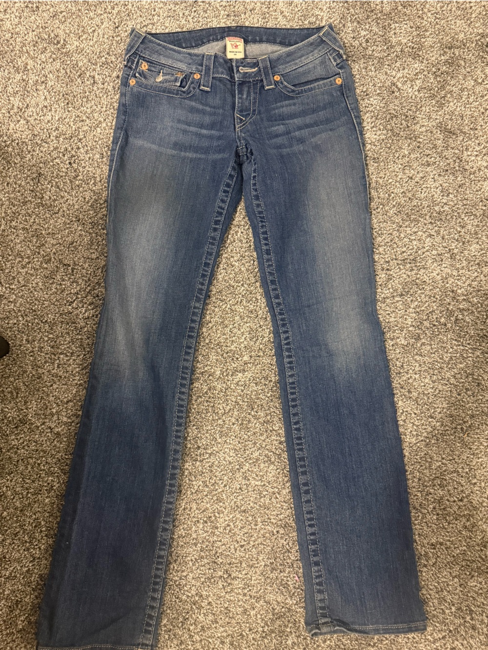 True Religion Women's  Blue Straight-Leg Jeans